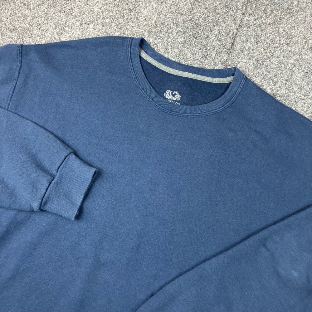 VTG Fruit of the Loom Men Navy Blue Crewneck Sweatshirt Large Pullover Fleece L